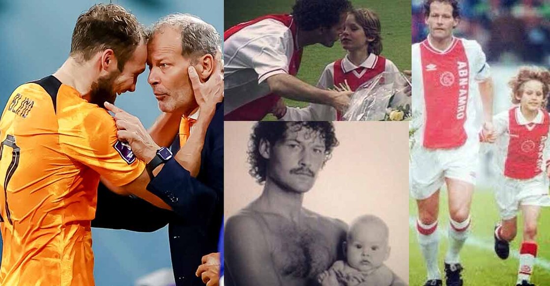 Daley Blind (left) celebrates with his father Danny after scoring for the Netherlands against USA. Photographs Daley Blind shared of himself with his father, Danny on his Twitter page on a Father's Day 9 years ago. Photos: Twitter/ @FIFAWorldCup & @BlindDaley
