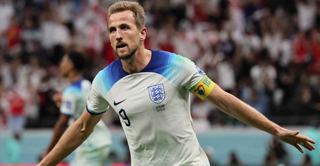 Harry Kane celebrates England's second goal. Photo: AFP/Jack Guez