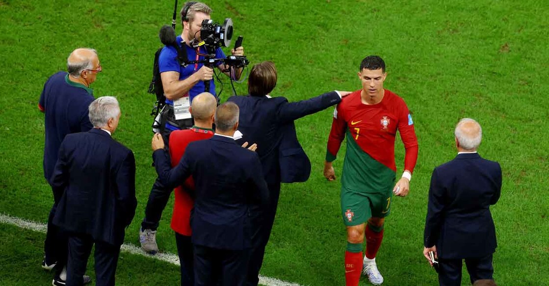 Portugal's Cristiano Ronaldo leaves the pitch after the match against the Swiss. Photo: Reuters/Paul Childs