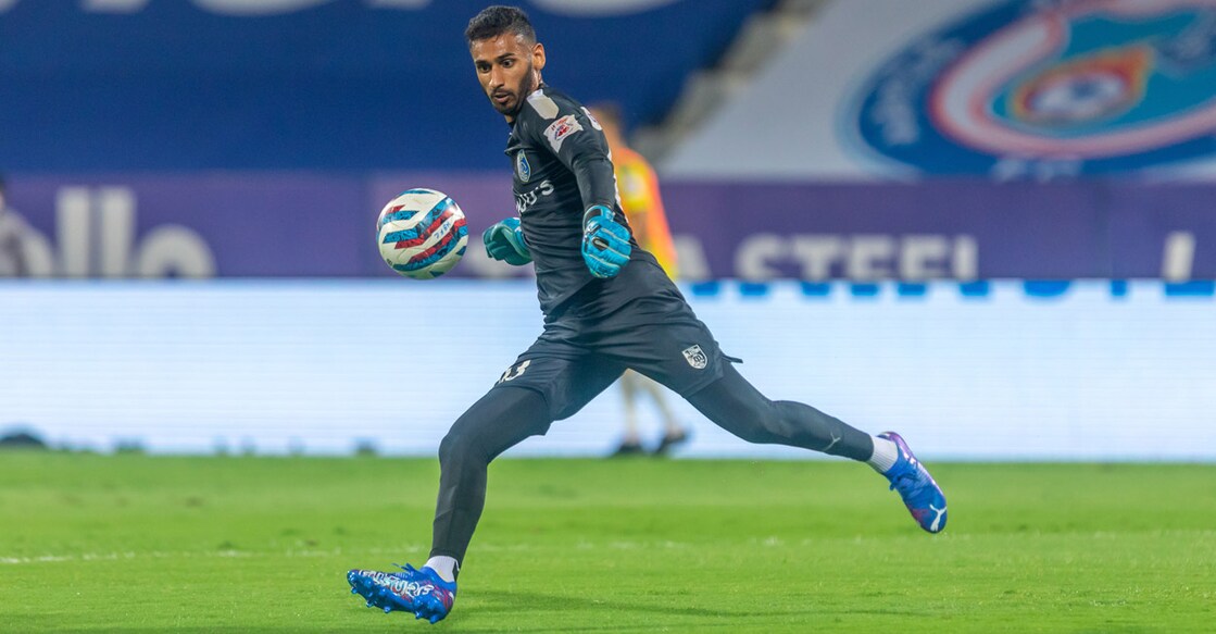 Prabsukhan Gill leads the race for Golden Glove with five clean sheets in 12 games. Photoo: ISL