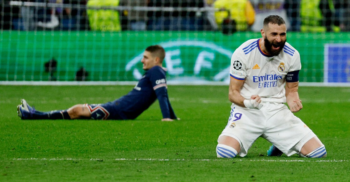  Real Madrid's Karim Benzema celebrates after the match. Photo: Reuters/Susana Vera