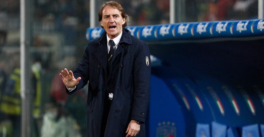 Italy coach Roberto Mancini reacts during the match against North Macedonia. File photo: Reuters/Guglielmo Mangiapane