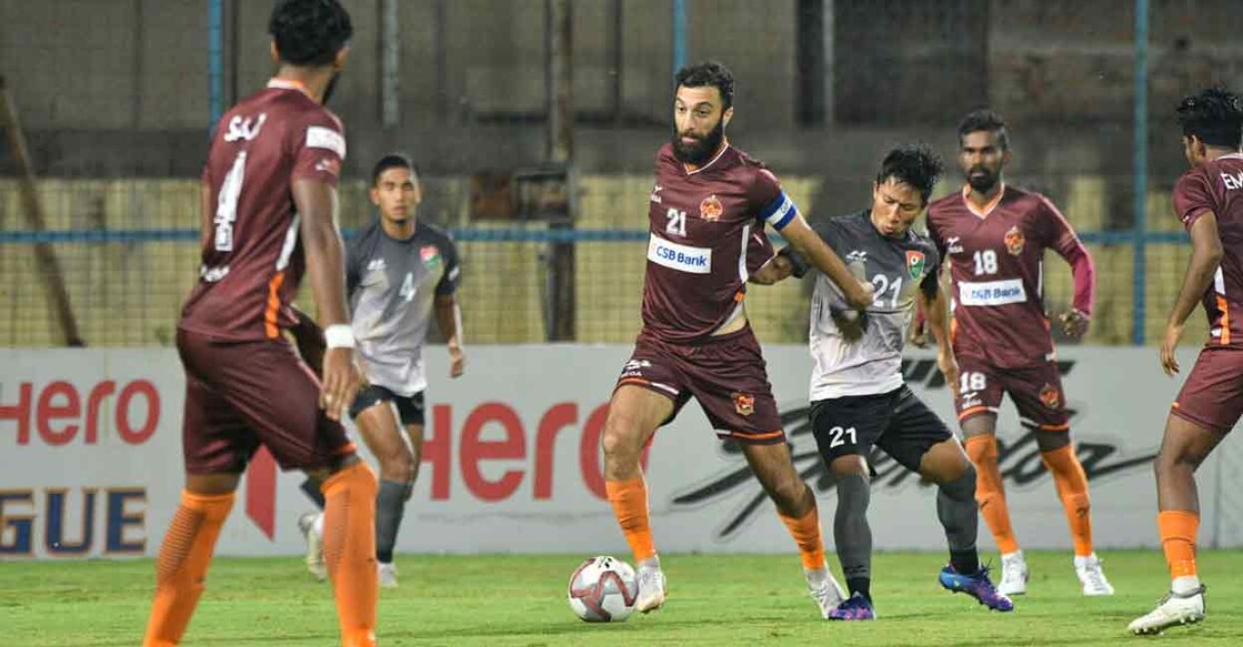 Action between Gokulam Kerala and Sreenidi Deccan in the I-League. Photo: Special arrangement