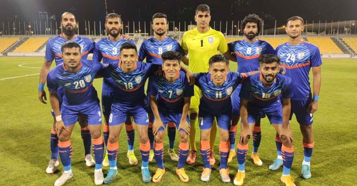 Team India The Indian team that started the match. Photo: AIFF