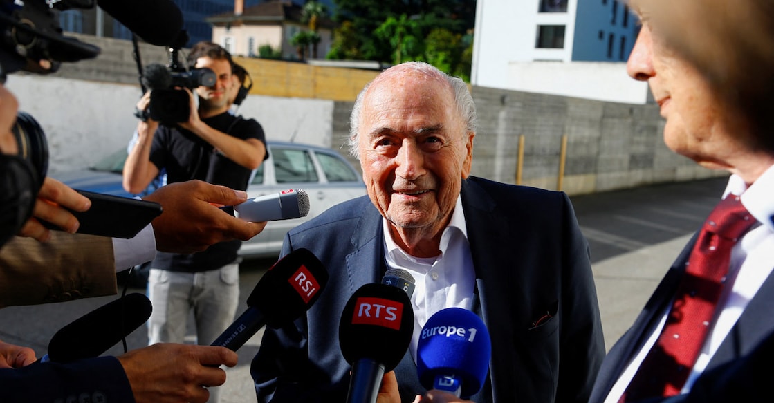 Sepp Blatter gave testimony to the Federal Criminal Court in Bellinzona after being excused on health grounds on Wednesday. Photo: Reuters/Arnd Wiegmann