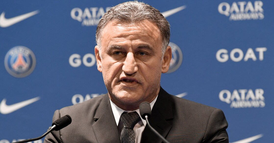 Christophe Galtier during a press conference in Paris on Tuesday. Photo: AFP/Bertrand Guay
