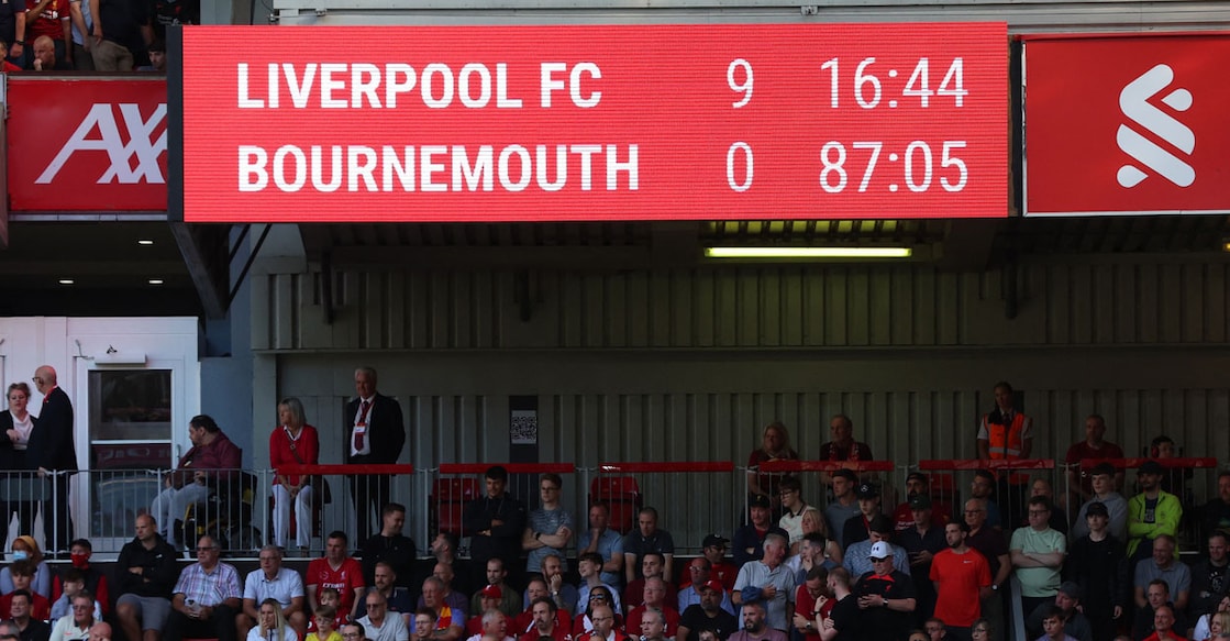 General view of the scoreboard. Photo: Reuters/ Phil Noble