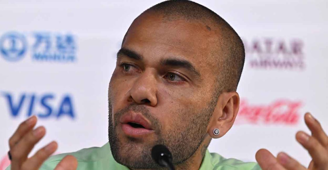 Dani Alves during a press conference in Doha on December 1, 2022. File photo: AFP/Nelson Almeida