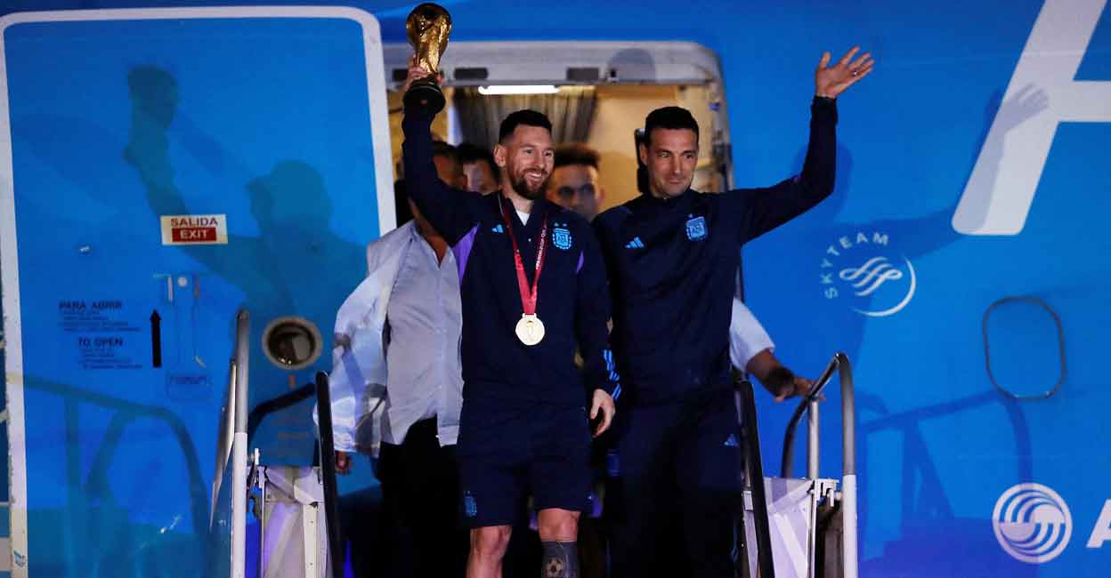 Lionel Messi and Argentina coach Lionel Scaloni guided Argentina to World Cup glory. File photo: Reuters/Agustin Marcarian