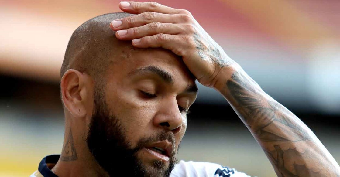 Pumas' Dani Alves gestures during the Mexican Apertura tournament match against Atlas on September 4, 2022 . File photo: AFP/Ulises Ruiz 