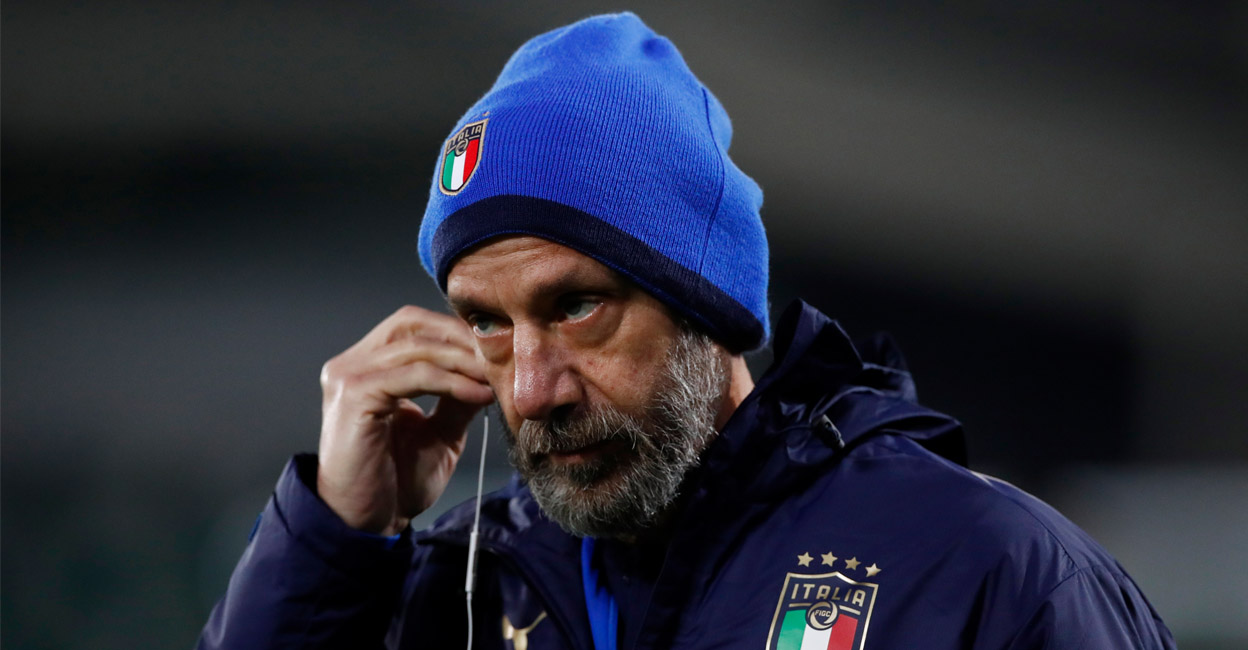 Gianluca Vialli during training session of Italian team. Photo: Reuters/File Photo
