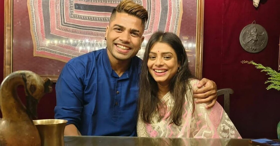 Prabir Das with his girlfriend Geetashree Roy.