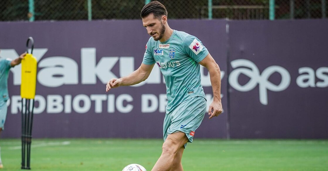 Blasters' Greek striker Dimitrios Diamantakos. Photo: X@KeralaBlasters