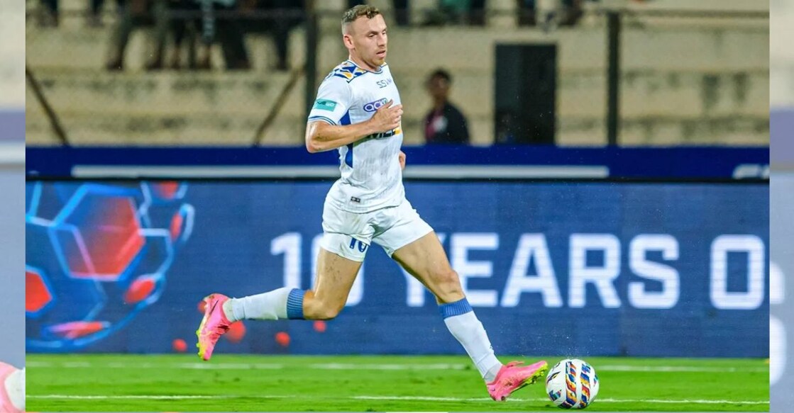 Connor Shields in action for Chennaiyin. Photo: ISL