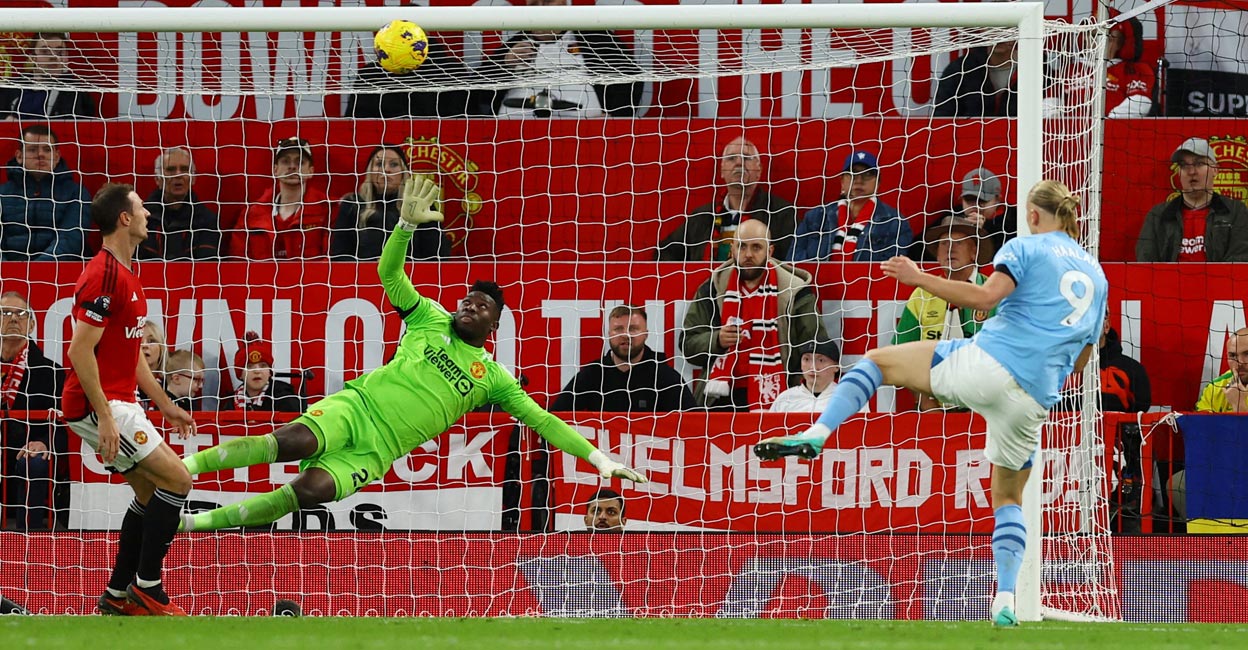 Erling Haaland Manchester City's Erling Haaland scores their second goal. Photo: Reuters/Molly Darlington