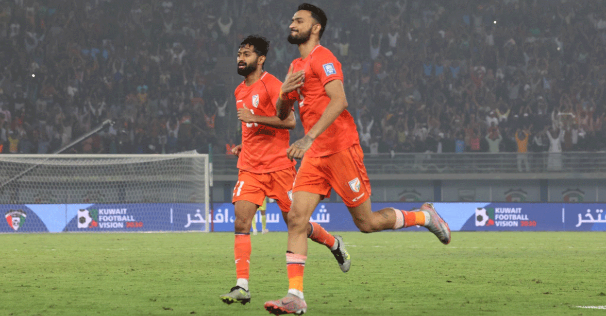 manvir-goal-india-vs-kuwait Manvir Singh celebrates his goal for India against Kuwait. Photo: AIFF