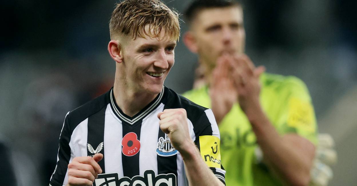 newcastle-antonony Newcastle United's Anthony Gordon celebrates after the match. Photo: Reuters/Lee Smith