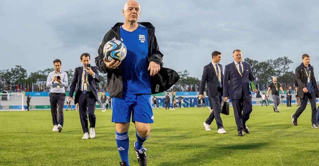 FIFA president Gianni Infantino leaves after the reopening of the Nyamirambo Stadium, which has changed its name to Pele Stadium,  in Kigali, Rwanda,  on Wednesday. Photo:  Reuters/Jean Bizimana