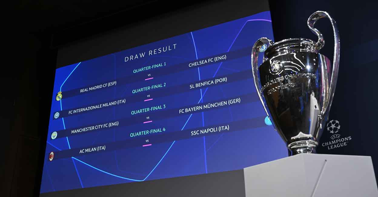Champions League quarter-final draw confirmed as Man City and Arsenal  discover opponents - Mirror Online
