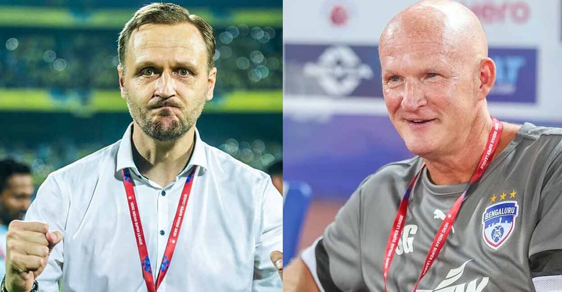 Ivan Vukomanovic and Simon Grayson, head coaches of Kerala Blasters and Bengaluru FC respectively. Photos: ISL
