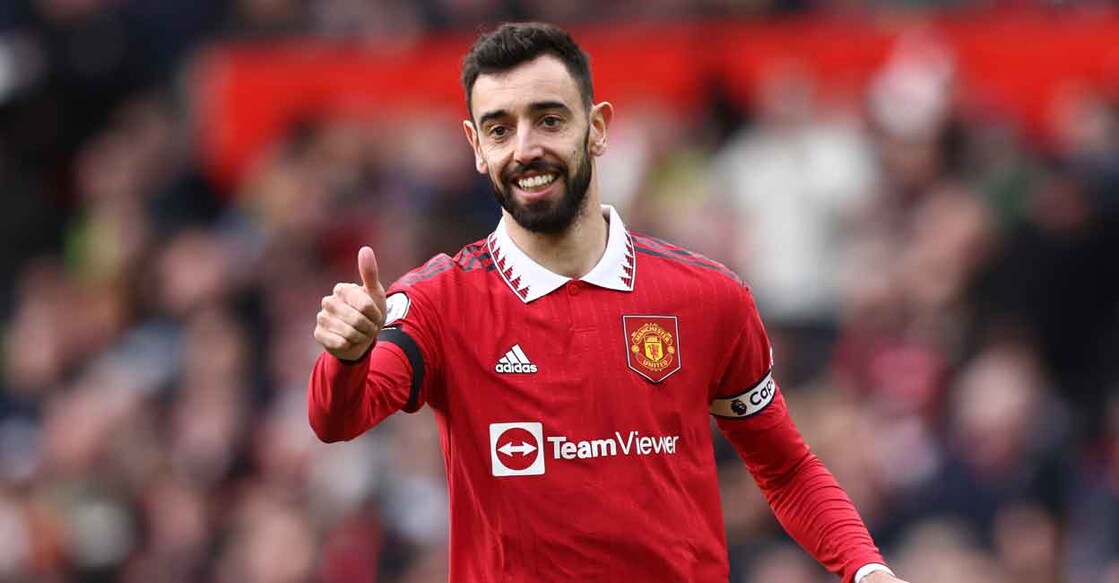 Bruno Fernandes gestures during the Premier League match against Southampton on March 12, 2023. File photo: AFP/Darren Staples