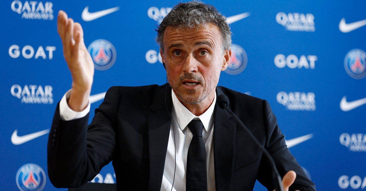 Luis Enrique addresses the media in Paris on Wednesday. Photo: Reuters/Gonzalo Fuentes