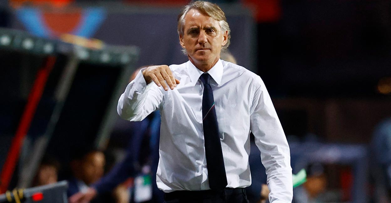 Mancini In June, Italy claimed third place at the Nations League finals under Mancini. File photo: Reuters/Piroschka Van De Wouw