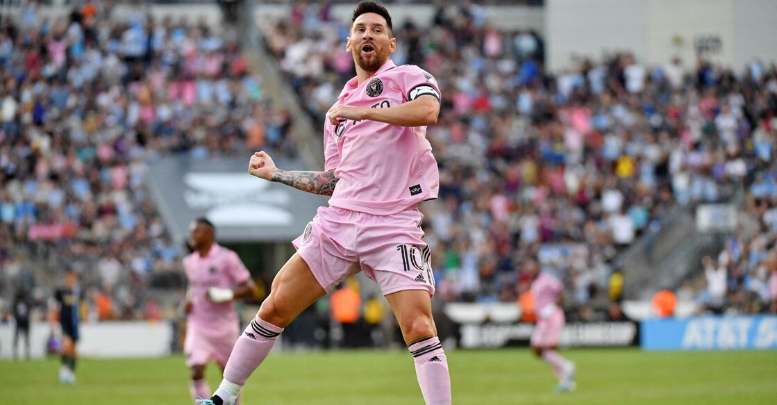 Lionel Messi celebrates after scoring a goal. Photo: USA TODAY Sports/Reuters/Eric Hartline