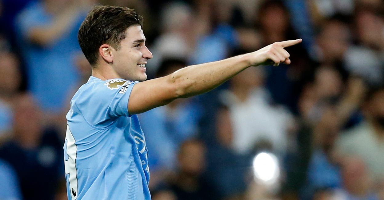 Julian Alvarez Manchester City's Julian Alvarez celebrates after scoring the goal. Photo: Action Images via Reuters/Ed Sykes