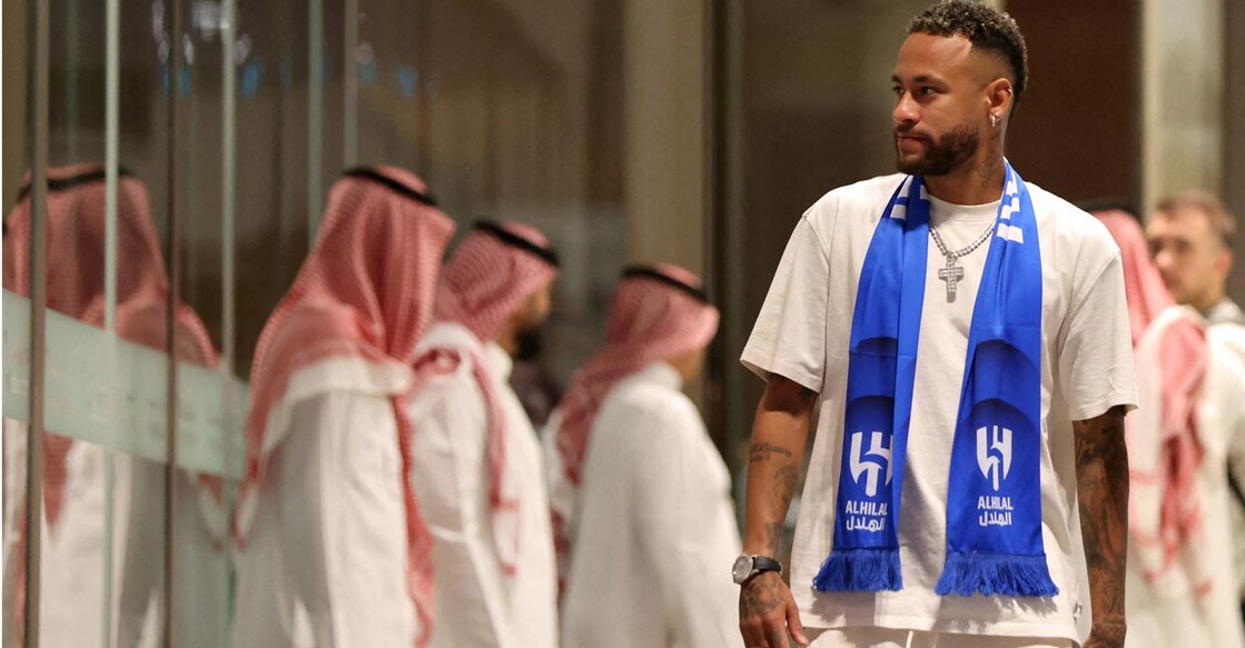 Neymar upon arrival at the King Khalid International Airport, Riyadh, on Friday. File photo: Reuters/Ahmed Yosri