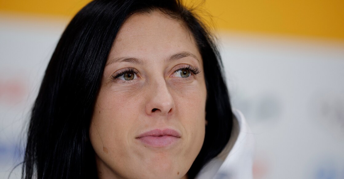 Spain's Jennifer Hermoso during the press conference. File photo: Reuters/Amanda Perobelli