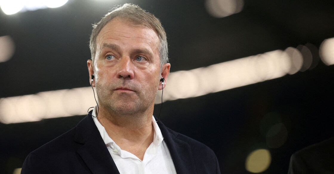 Hansi Flick looks dejected after a Germany match. File photo: Reuters/Thilo Schmuelgen