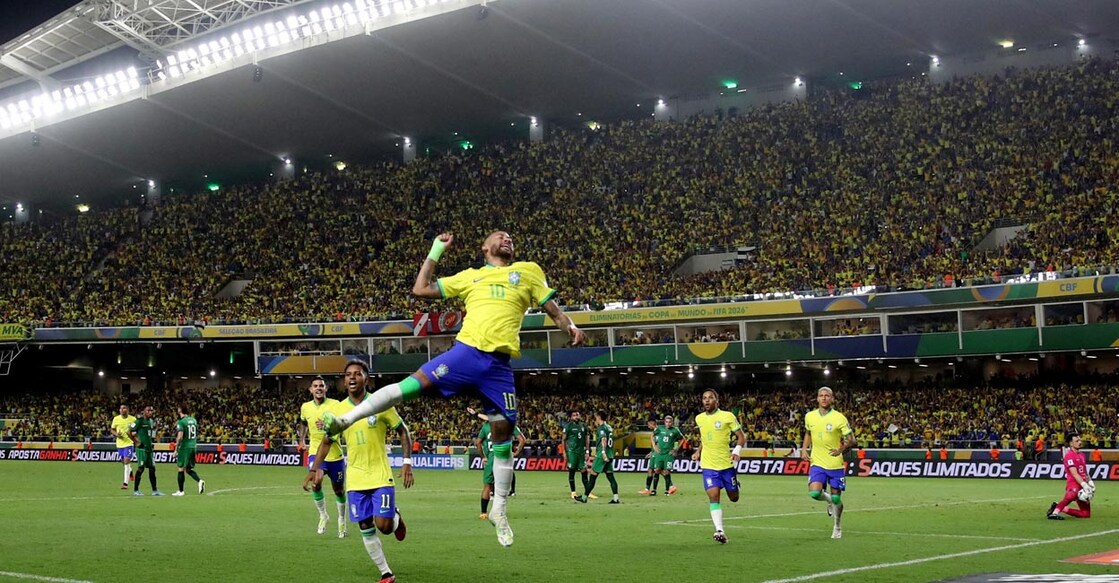 Neymar Brazil's Neymar celebrates scoring their fifth goal. Photo: Reuters/Ricardo Moraes