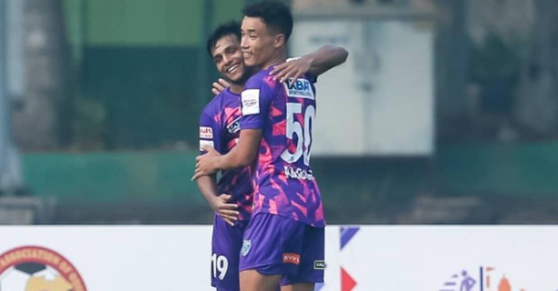 Kerala Blasters players celebrate victory. Photo: X/ Kerala Blasters