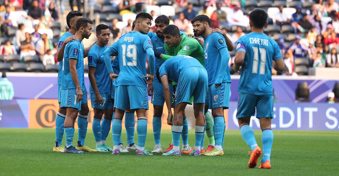 Indian players during the match against Syria. Photo: X/@IndianFootball