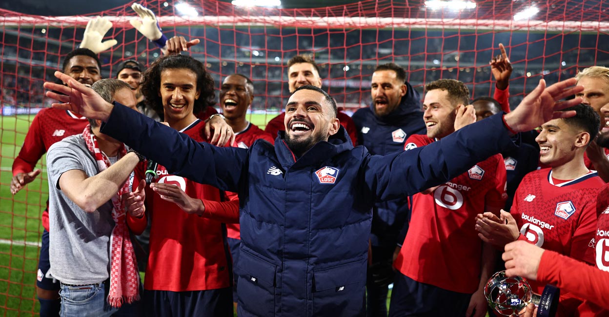 Stunning win Lille's players celebrate their upset win. File photo: AFP/Sameer Al-Doumy