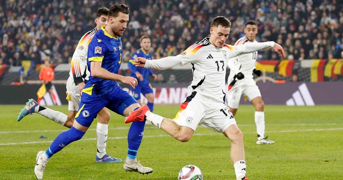 Soccer Football - Nations League - Group Stage - Germany v Bosnia and Herzegovina - Europa Park Stadion, Freiburg, Germany - November 16, 2024 Germany's Florian Wirtz in action REUTERS/Heiko Becker