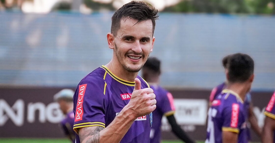 Kerala Blasters captain Adrian Luna during training. Photo: Kerala Blasters