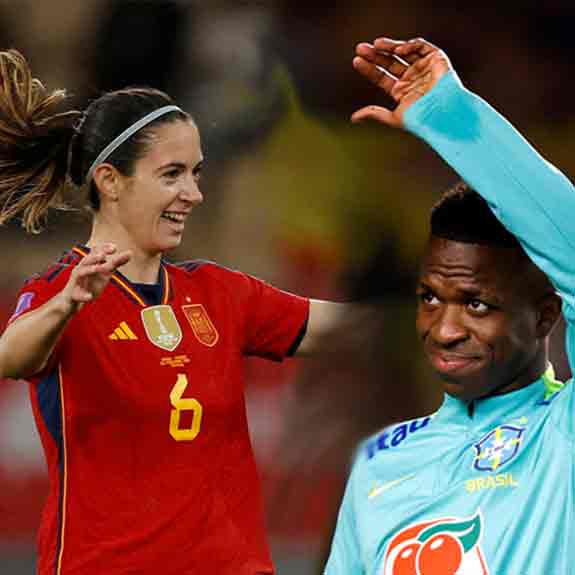 Spain's Aitana Bonmati and Brazil's Vinicius Jr. Photos: Reuters