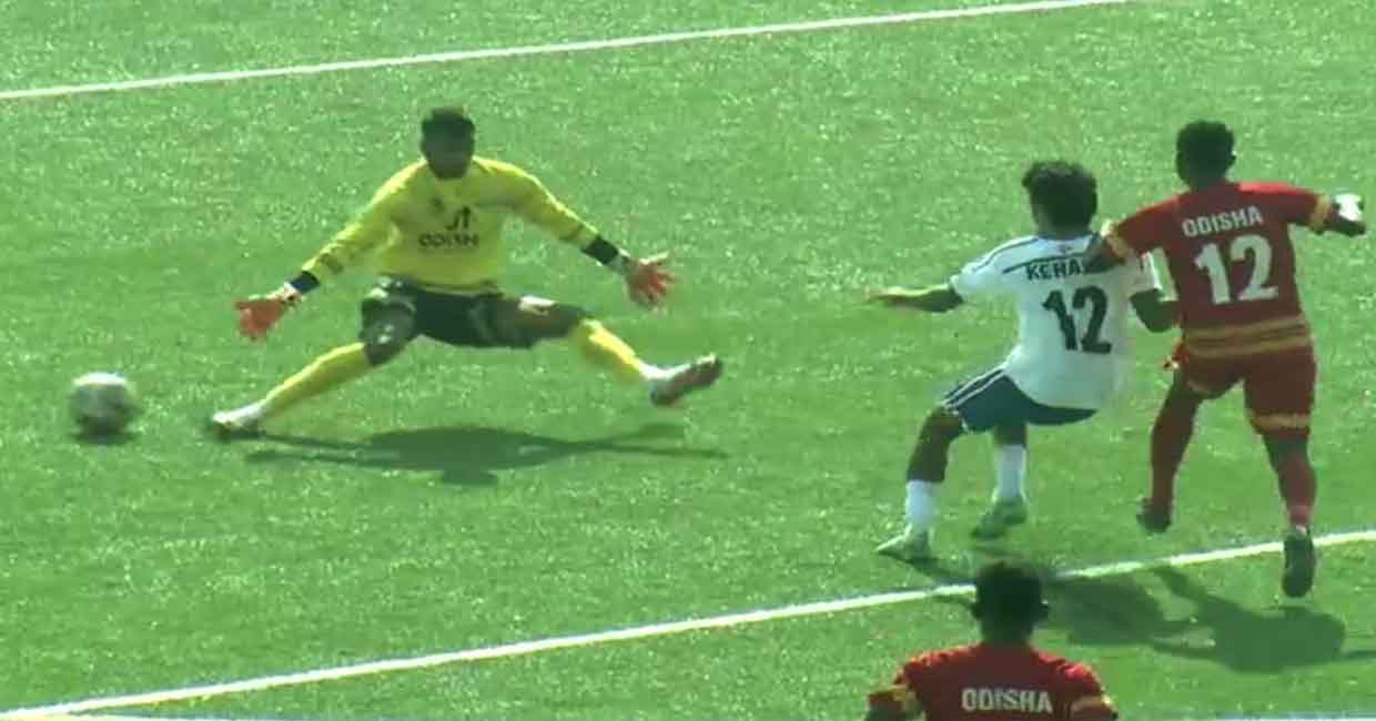 Naseeb Rahman scores Kerala's second goal against Odisha. Photo: Screengrab/SSEN
