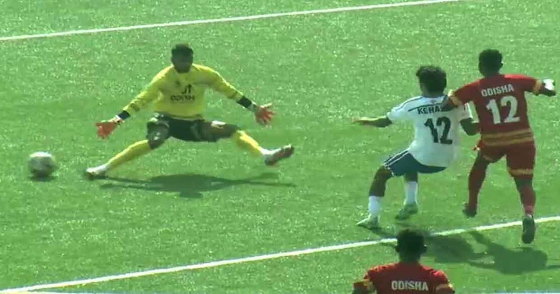 Naseeb Rahman scores Kerala's second goal against Odisha. Photo: Screengrab/SSEN