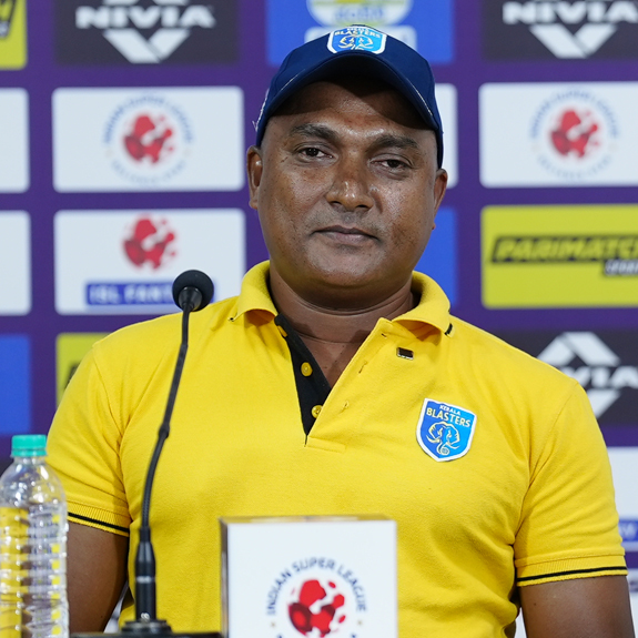 Kerala Blasters' interim head coach T G Purushothaman. Photo: KBFC