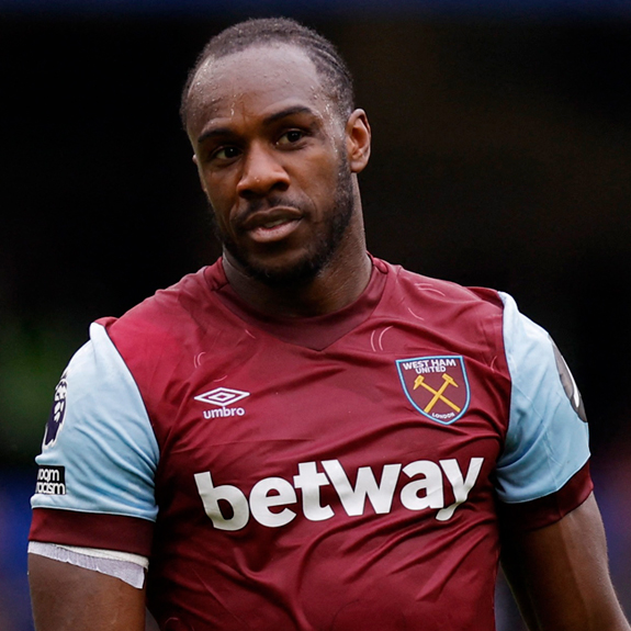 West Ham United's Michail Antonio's (inset) car was wrecked in the accident
