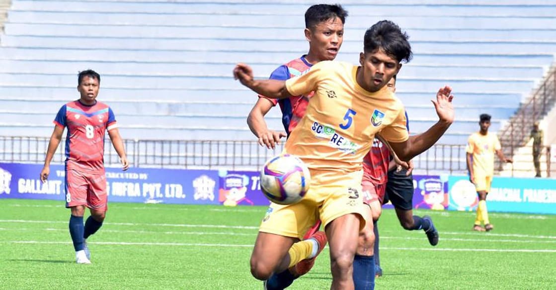 Action from the Services-Kerala match. Photo: Special Arrangement