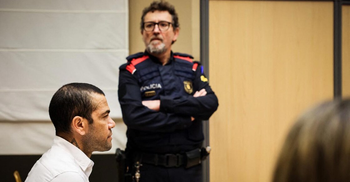 Dani Alves looks on at the start of his trial at the High Court of Justice of Catalonia in Barcelona. Photo: AFP/Jordi Borras