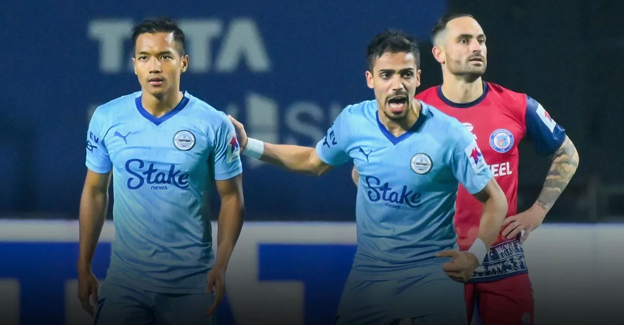 The match between Jamshedpur FC and Mumbai City was played at the JRD Tata Sports Complex in Jamshedpur on March 8. Photo: ISL