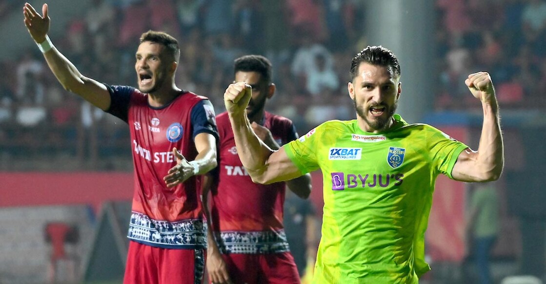 Greek striker Dimitriois Dimantakos put Blasters ahead in the 23rd minute. Photo: FSDL