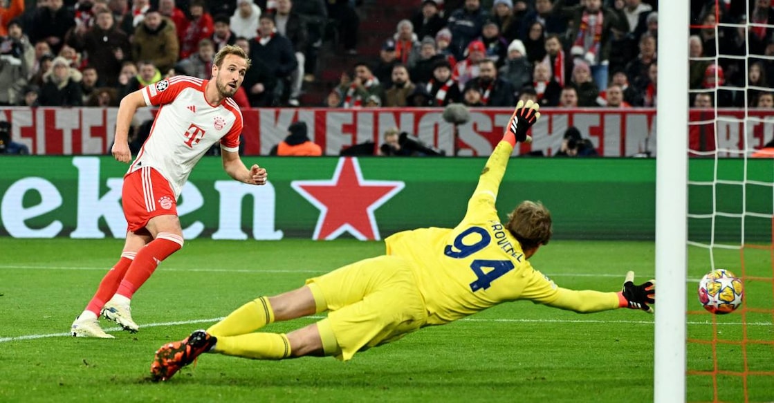 Bayern Munich's Harry Kane scores their third goal. Photo: Reuters
