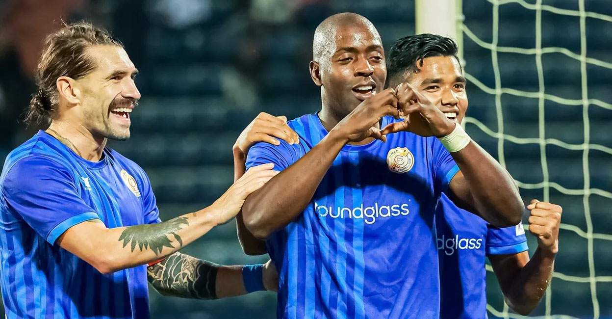Punjab FC players celebrate their goal. Photo: ISL