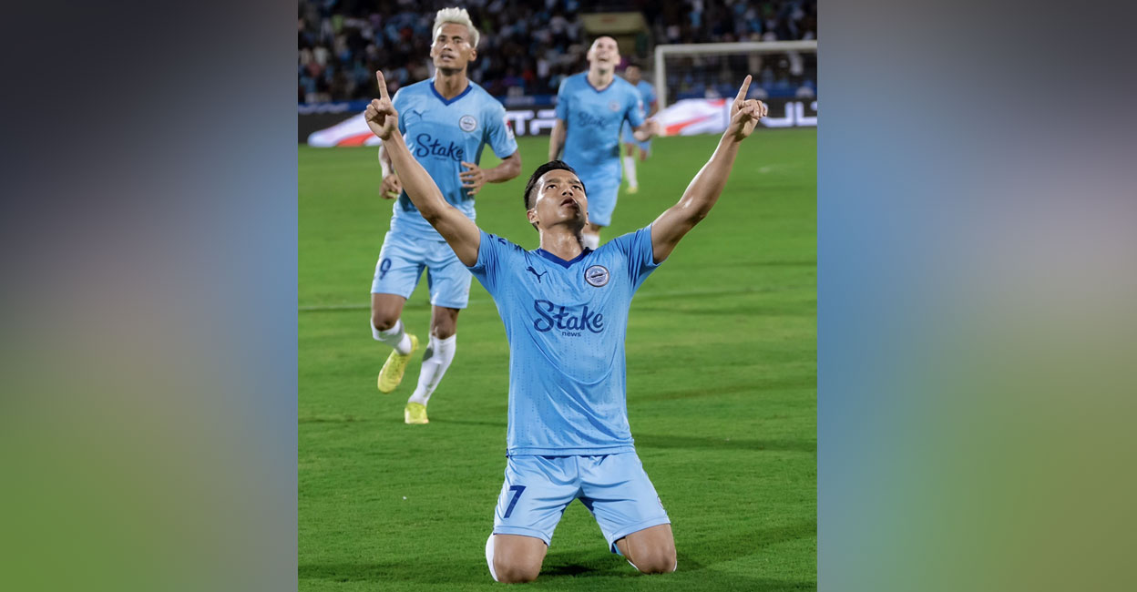 Lallianzuala Chhangte of Mumbai City celebrates his goal against FC Goa. Photo: X/@MumbaiCityFC